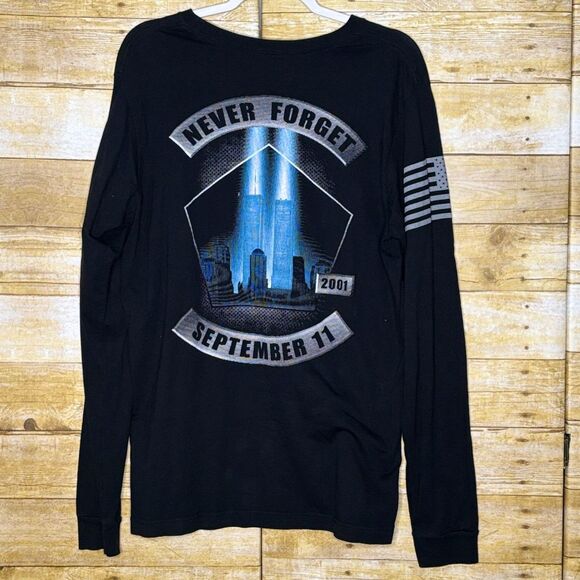 GRUNT STYLE SEPTEMBER 11 NEVER FORGET EVERYDAY COTTON AMERICA CREWNECK T-SHIRT - Picture 1 of 3